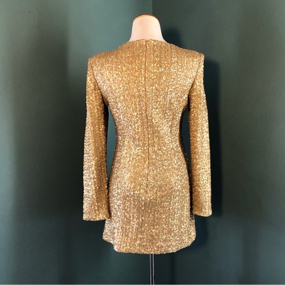 Y2k Coldwater Creek, “time to shine “ gold mini sequence dress, vintage90s - Picture 3 of 7